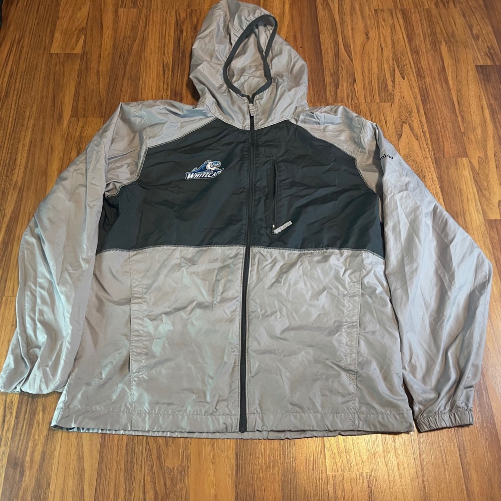 Columbia West Michigan Whitecaps Jacket Mens M Grey Black Windbreaker Hooded